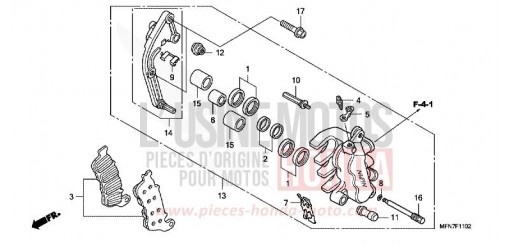 MACHOIRE DE FREIN AVANT G. (CB1000RA) CB1000RA9 de 2009